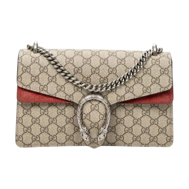 Gucci Gucci Dionysus Small Beige Supreme Coated Canvas Chain Crossbody Bag by The Solist