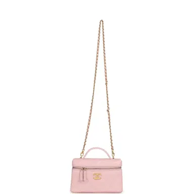 Chanel Chanel Top Handle Long Vanity Case with Chain Light Pink Shiny Caviar Brushed Gold Hardware | Thumbnail 7 Chanel Chanel Top Handle Long Vanity Case with Chain Light Pink Shiny Caviar Brushed Gold Hardware | Thumbnail 7