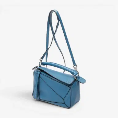 Loewe Loewe Mini Puzzle Blue Calfskin Leather Crossbody Bag by The Solist | Thumbnail 2