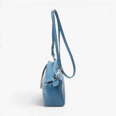 Loewe Loewe Mini Puzzle Blue Calfskin Leather Crossbody Bag by The Solist | Thumbnail 3