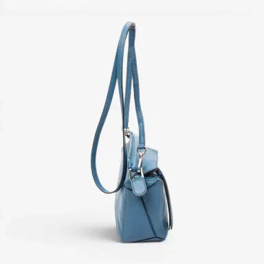 Loewe Loewe Mini Puzzle Blue Calfskin Leather Crossbody Bag by The Solist | Thumbnail 4