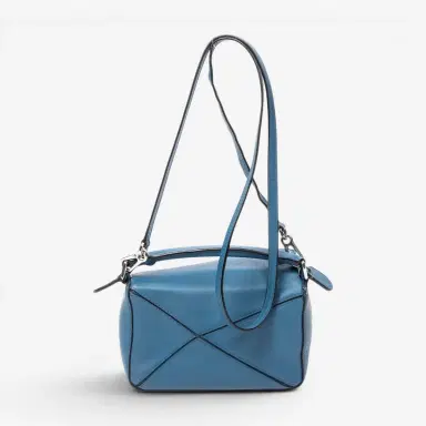 Loewe Loewe Mini Puzzle Blue Calfskin Leather Crossbody Bag by The Solist | Thumbnail 5