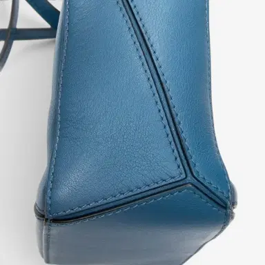 Loewe Loewe Mini Puzzle Blue Calfskin Leather Crossbody Bag by The Solist | Thumbnail 7