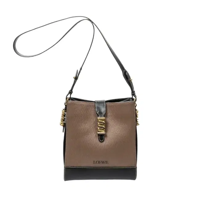 Loewe Loewe Velazquez Bucket Brown & Black Calfskin Leather Shoulder Bag by The Solist