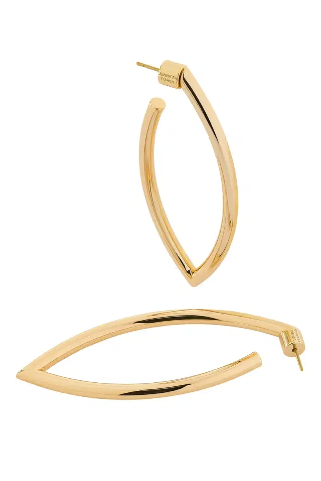 Jennifer Fisher Medium Feather Hoop Earrings - Yellow