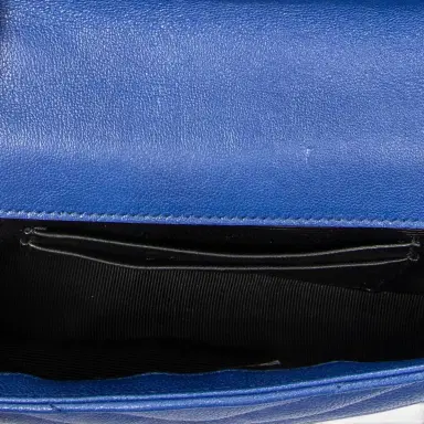 Yves Saint Laurent Yves Saint Laurent College Blue Chevron Calfskin Leather Crossbody Bag by The Solist | Thumbnail 8