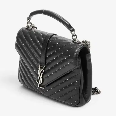 Yves Saint Laurent Yves Saint Laurent College Medium Black Chevron Leather Shoulder Bag by The Solist | Thumbnail 2 Yves Saint Laurent Yves Saint Laurent College Medium Black Chevron Leather Shoulder Bag by The Solist | Thumbnail 2