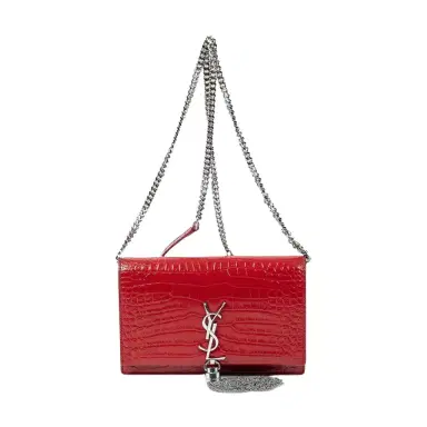 Yves Saint Laurent Yves Saint Laurent Kate Tassel Red Croc Embossed Leather Chain Wallet by The Solist | Thumbnail 1 Yves Saint Laurent Yves Saint Laurent Kate Tassel Red Croc Embossed Leather Chain Wallet by The Solist | Thumbnail 1