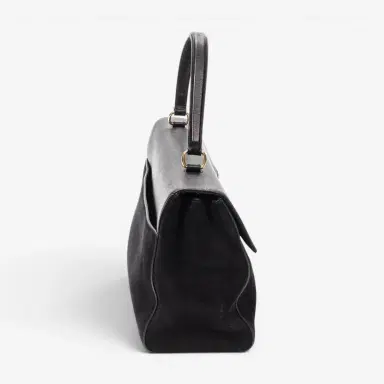 Yves Saint Laurent Yves Saint Laurent Moujik Medium Black Suede Leather Top Handle Bag by The Solist | Thumbnail 4