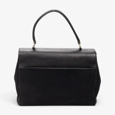 Yves Saint Laurent Yves Saint Laurent Moujik Medium Black Suede Leather Top Handle Bag by The Solist | Thumbnail 5