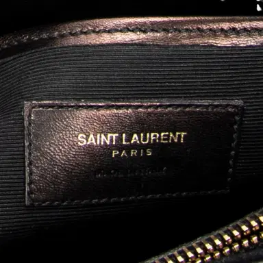 Yves Saint Laurent Yves Saint Laurent Moujik Medium Black Suede Leather Top Handle Bag by The Solist | Thumbnail 9