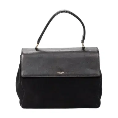 Yves Saint Laurent Yves Saint Laurent Moujik Medium Black Suede Leather Top Handle Bag by The Solist | Thumbnail 1