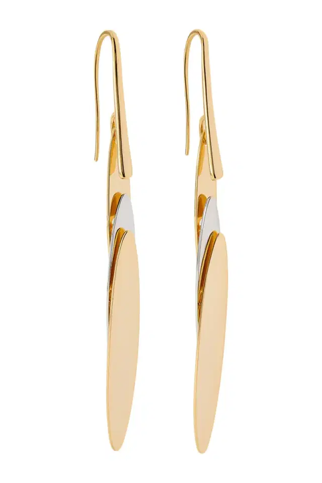Jennifer Fisher Short Feather Drop Earrings - Silver Yellow