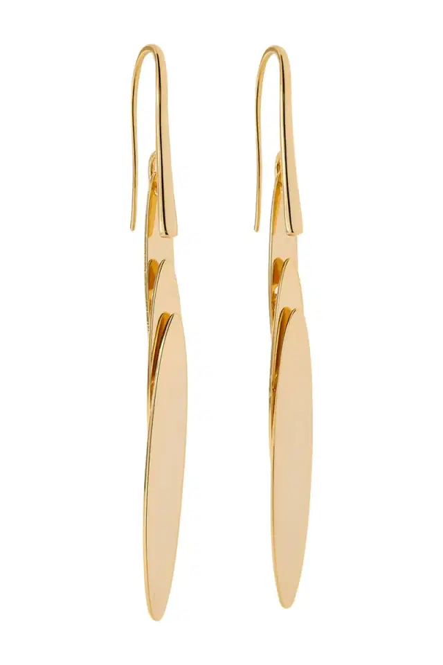 Jennifer Fisher Short Feather Drop Earrings - Yellow