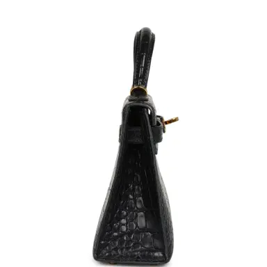 HERMÈS Pre-owned Hermes Kelly Sellier 20 Bleu Nuit Matte Alligator Gold Hardware | Thumbnail 3