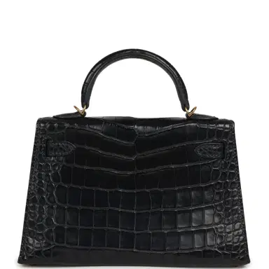 HERMÈS Pre-owned Hermes Kelly Sellier 20 Bleu Nuit Matte Alligator Gold Hardware | Thumbnail 4