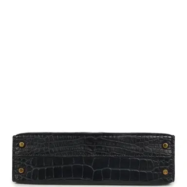 HERMÈS Pre-owned Hermes Kelly Sellier 20 Bleu Nuit Matte Alligator Gold Hardware | Thumbnail 6