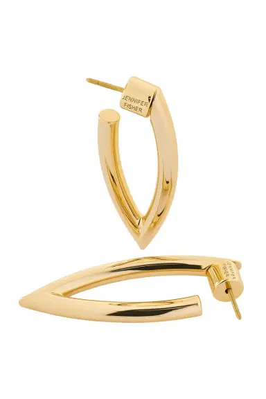 Jennifer Fisher Small Feather Hoop Earrings - Yellow | Thumbnail 3