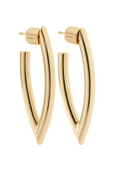 Jennifer Fisher Small Feather Hoop Earrings - Yellow | Thumbnail 1
