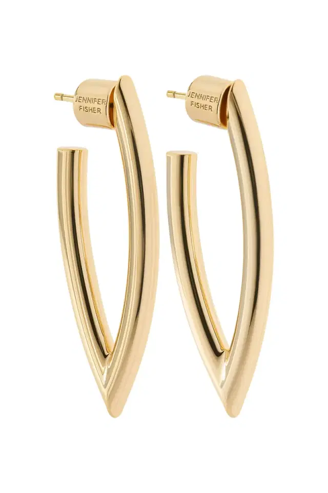 Jennifer Fisher Small Feather Hoop Earrings - Yellow