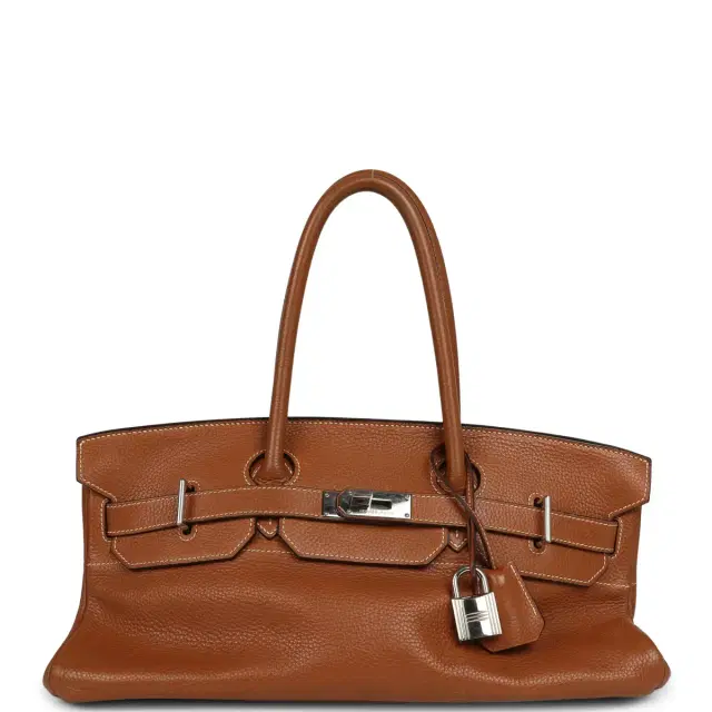 HERMÈS Vintage Hermes Shoulder Birkin 42 JPG Gold Clemence Palladium Hardware