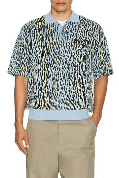 Wacko Maria Leopard Knit Polo Shirt Type 1 | Thumbnail 1 Wacko Maria Leopard Knit Polo Shirt Type 1 | Thumbnail 1