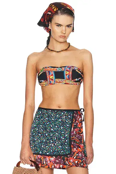 Dolce & Gabbana Organzino Pes Carretto Print Tube Top