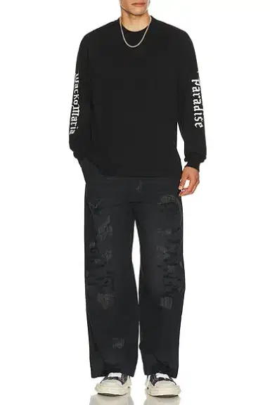 Wacko Maria Washed Heavy Weight Crew Neck Long Sleeve Tee Shirt Type 1 | Thumbnail 4