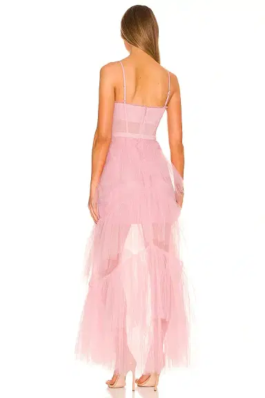 BCBGMAXAZRIA Corset Tulle Gown in Pink Tint | Thumbnail 5