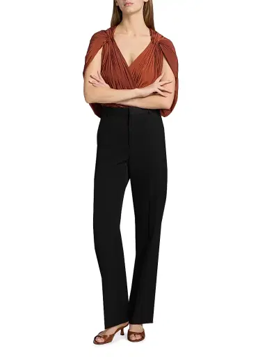 A.L.C. Women's Vivian Gathered Blouse - Deep Sequioa | Thumbnail 2
