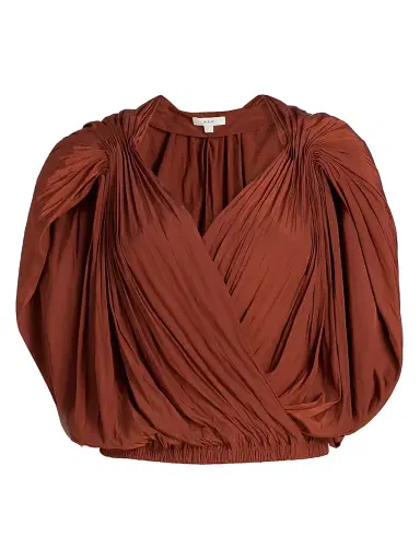 A.L.C. Women's Vivian Gathered Blouse - Deep Sequioa | Thumbnail 1