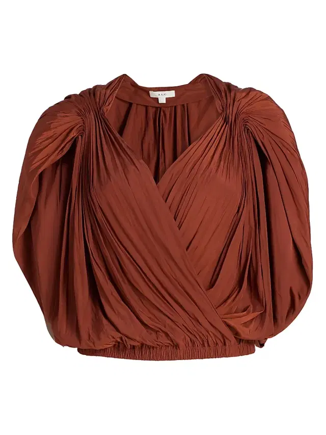 A.L.C. Women's Vivian Gathered Blouse - Deep Sequioa