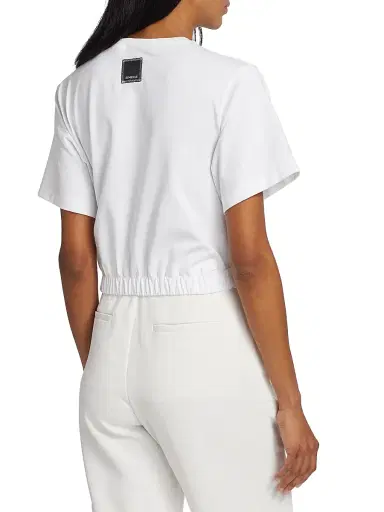 SIMKHAI Women's JoJo Cotton Crop T-Shirt - White | Thumbnail 5 SIMKHAI Women's JoJo Cotton Crop T-Shirt - White | Thumbnail 5