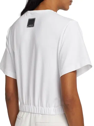 SIMKHAI Women's JoJo Cotton Crop T-Shirt - White | Thumbnail 6 SIMKHAI Women's JoJo Cotton Crop T-Shirt - White | Thumbnail 6