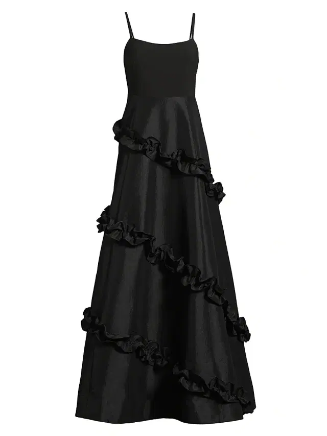 Likely Women's Arissa Ruffle-Trim Ballgown - Black