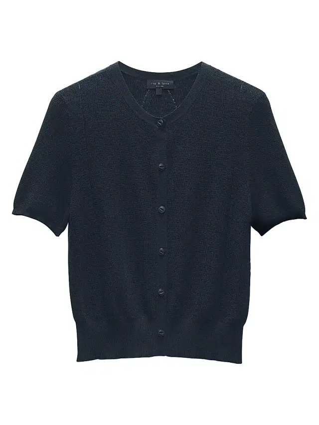 rag & bone Women's Dina Short-Sleeve Cropped Cardigan - Black