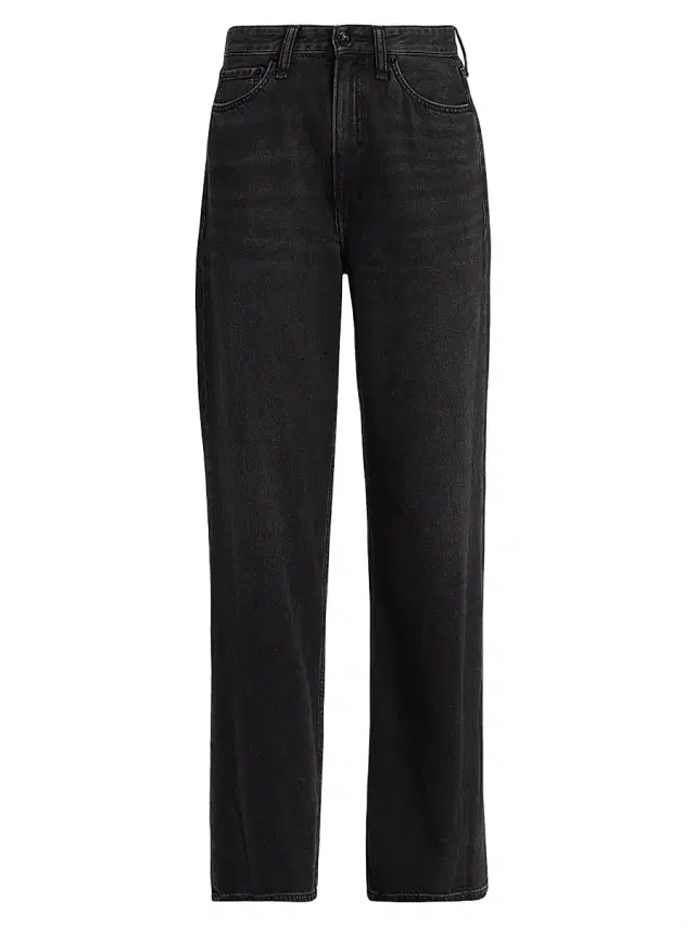 rag & bone Women's Logan Mid-Rise Wide-Leg Jeans - Jet Black