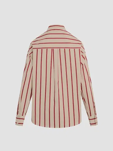 Favorite Daughter Women's The Beau Striped Cotton Shirt - White Crimson - Size XS | Thumbnail 5 Favorite Daughter Women's The Beau Striped Cotton Shirt - White Crimson - Size XS | Thumbnail 5
