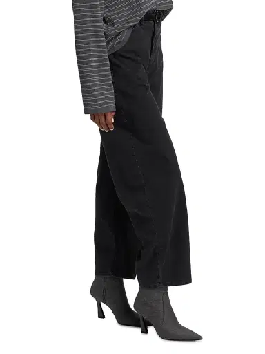 Nili Lotan Women's Tribeca Cotton Mid-Rise Barrel Pants | Thumbnail 4 Nili Lotan Women's Tribeca Cotton Mid-Rise Barrel Pants | Thumbnail 4