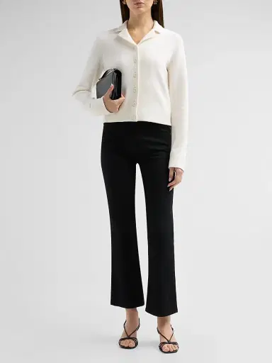 Vince Women's Notch Collar Double-Face Cardigan - Off White - Size XXS | Thumbnail 2