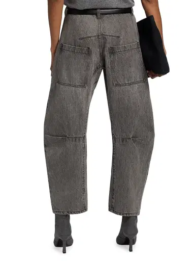 Nili Lotan Women's Shon Barrel-Leg Jeans - Ash Grey Wash - Size 30 | Thumbnail 5