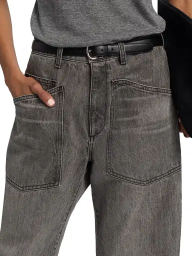Nili Lotan Women's Shon Barrel-Leg Jeans - Ash Grey Wash - Size 30 | Thumbnail 6