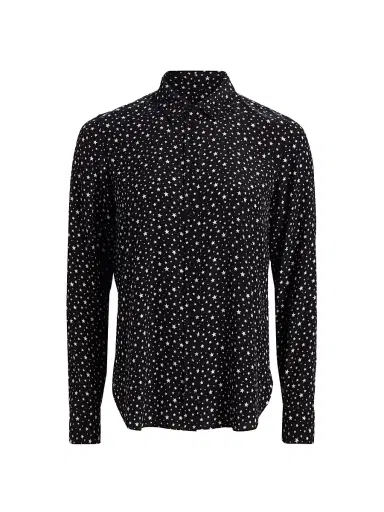 Nili Lotan Women's Gaia Printed Silk Button-Front Shirt - Black Ivory Star - Size XL | Thumbnail 1 Nili Lotan Women's Gaia Printed Silk Button-Front Shirt - Black Ivory Star - Size XL | Thumbnail 1
