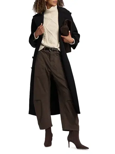 Nili Lotan Women's Shon Cotton Twill Pants - Dark Walnut - Size 10 | Thumbnail 2 Nili Lotan Women's Shon Cotton Twill Pants - Dark Walnut - Size 10 | Thumbnail 2