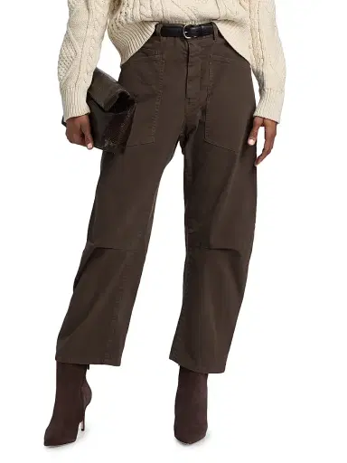 Nili Lotan Women's Shon Cotton Twill Pants - Dark Walnut - Size 10 | Thumbnail 3 Nili Lotan Women's Shon Cotton Twill Pants - Dark Walnut - Size 10 | Thumbnail 3