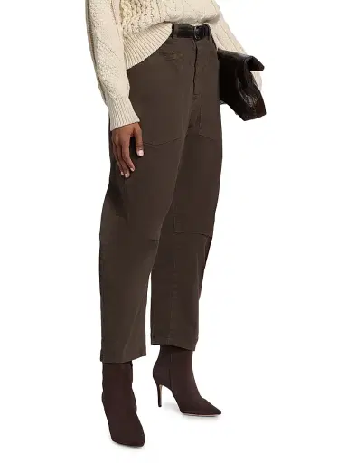 Nili Lotan Women's Shon Cotton Twill Pants - Dark Walnut - Size 10 | Thumbnail 4 Nili Lotan Women's Shon Cotton Twill Pants - Dark Walnut - Size 10 | Thumbnail 4