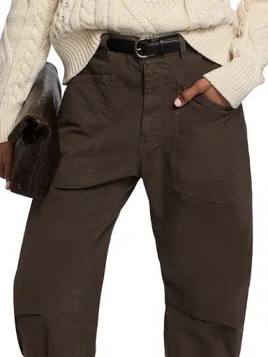Nili Lotan Women's Shon Cotton Twill Pants - Dark Walnut - Size 10 | Thumbnail 6 Nili Lotan Women's Shon Cotton Twill Pants - Dark Walnut - Size 10 | Thumbnail 6