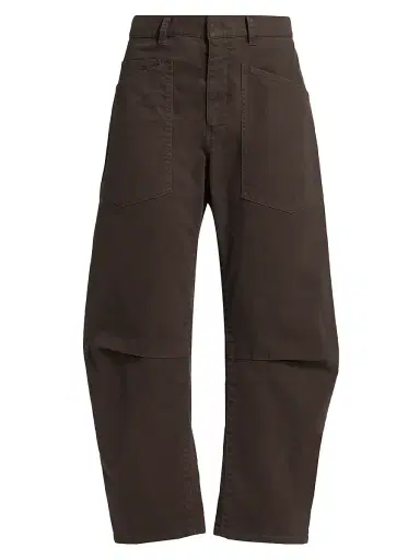 Nili Lotan Women's Shon Cotton Twill Pants - Dark Walnut - Size 10 | Thumbnail 1 Nili Lotan Women's Shon Cotton Twill Pants - Dark Walnut - Size 10 | Thumbnail 1