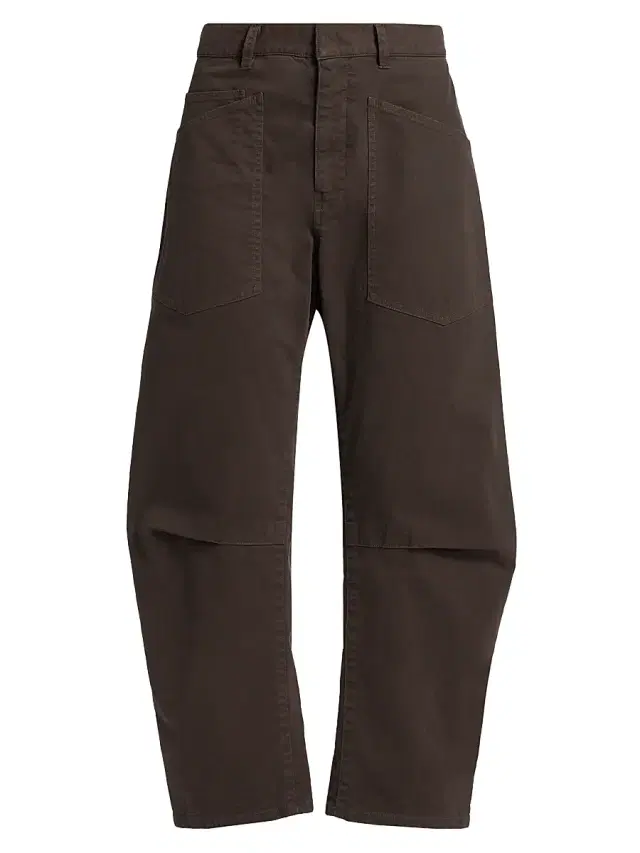 Nili Lotan Women's Shon Cotton Twill Pants - Dark Walnut