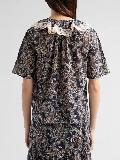 Veronica Beard Women's Pamelis Printed Cotton Top | Thumbnail 3 Veronica Beard Women's Pamelis Printed Cotton Top | Thumbnail 3